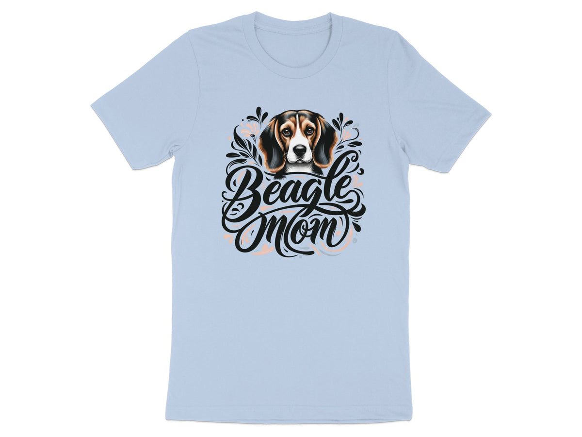 Light blue t-shirt with Beagle Mom text and a Beagle dog illustration.