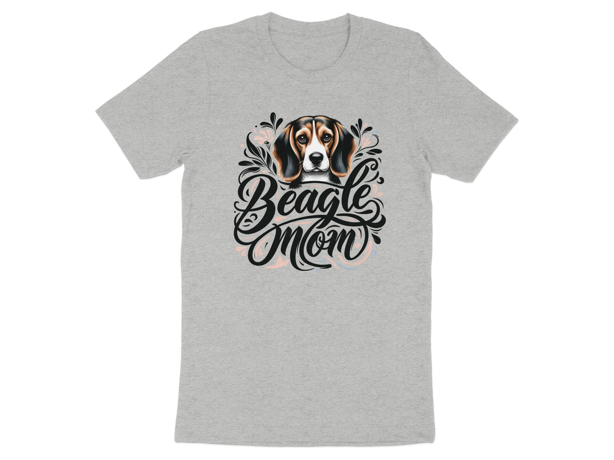 Grey t-shirt with Beagle Mom text and a Beagle illustration.