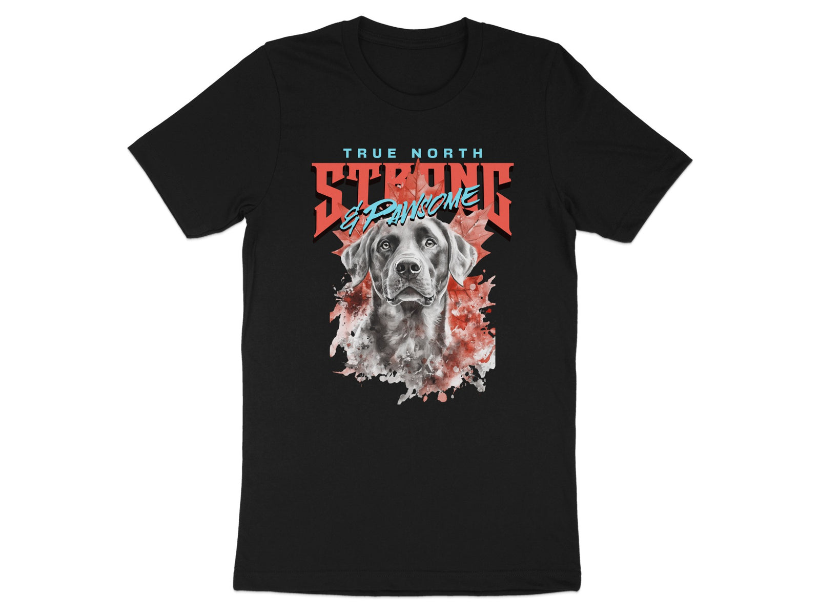 True North Strong and Awesome Dog Print T-shirt product