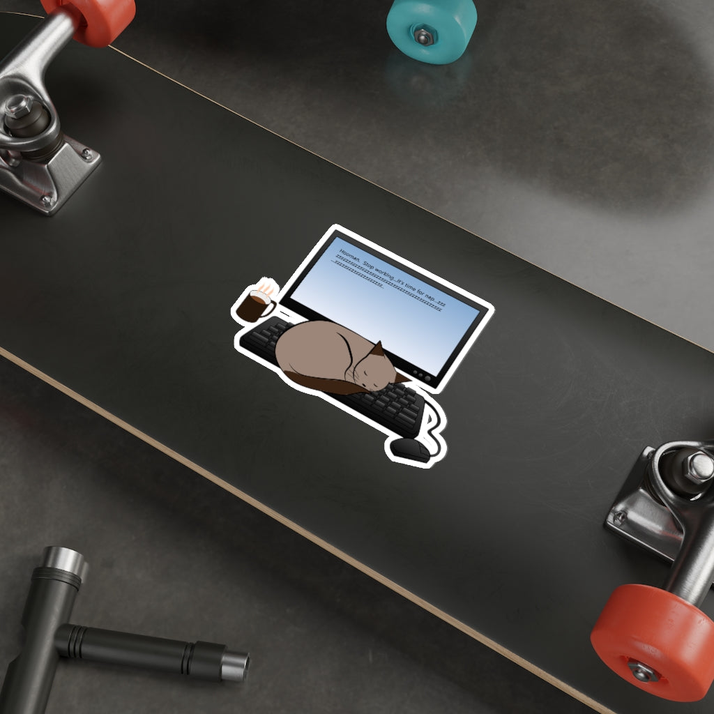 Best Time for a Cat Nap is...When You&#39;re Working Sticker