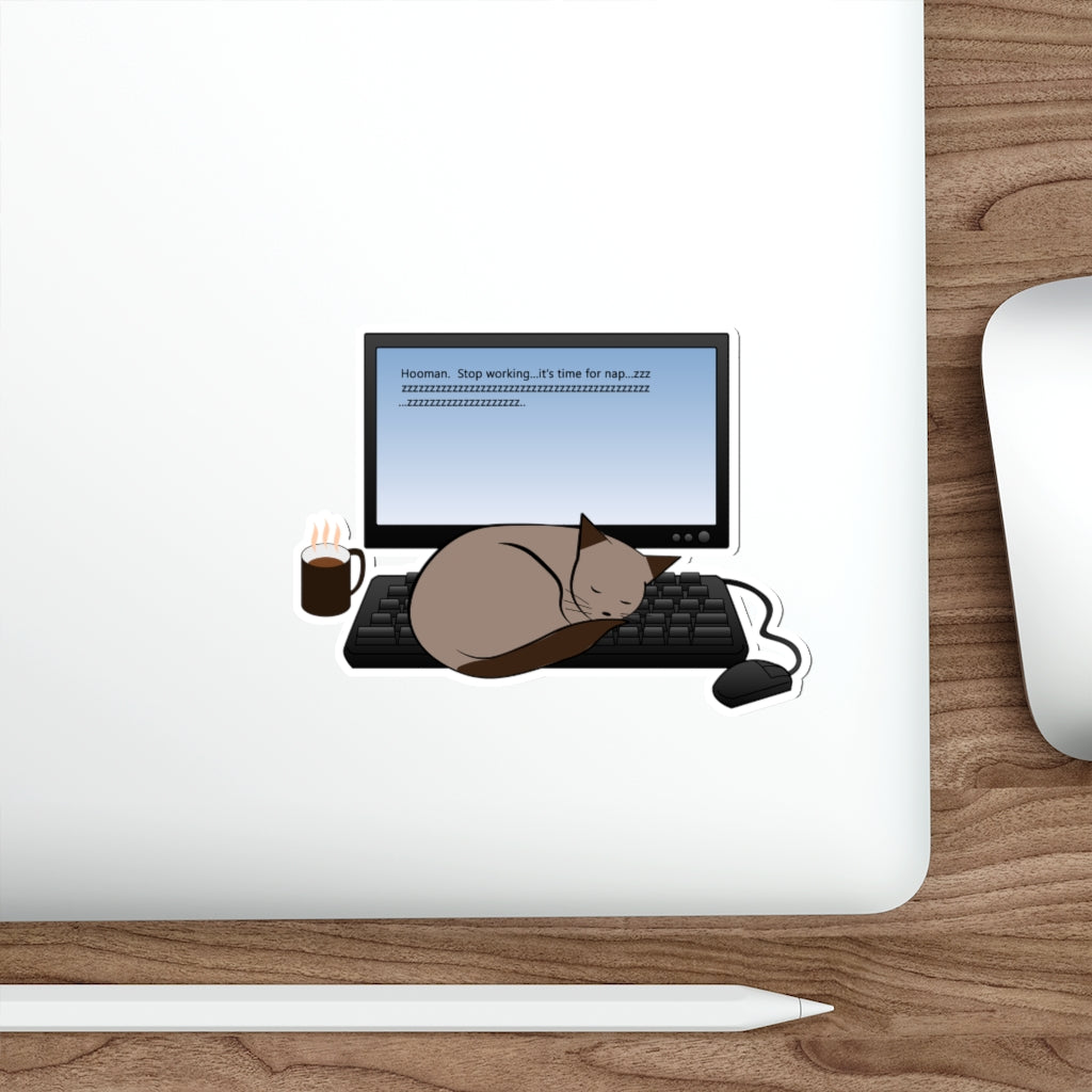 Best Time for a Cat Nap is...When You&#39;re Working Sticker