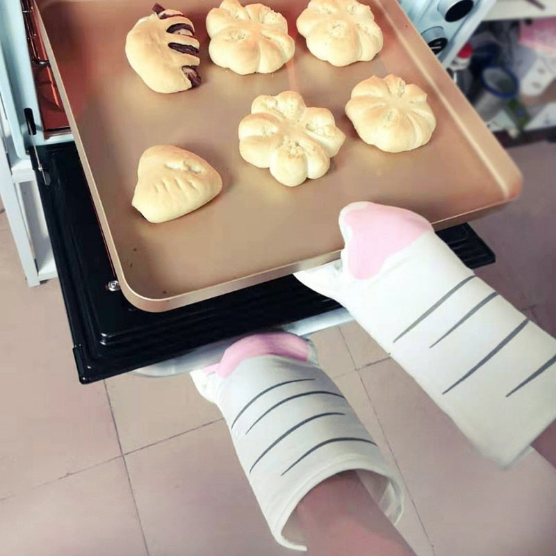 Cute Cartoon Cat Paws Oven Mitts - Chaiyat Boutique