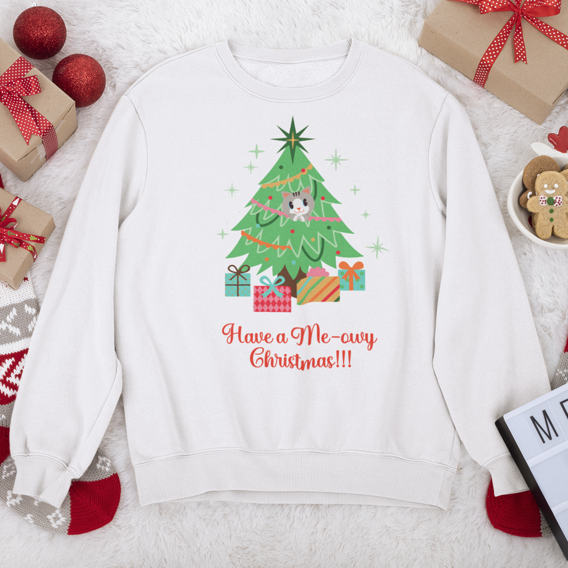meow christmas sweatshirt