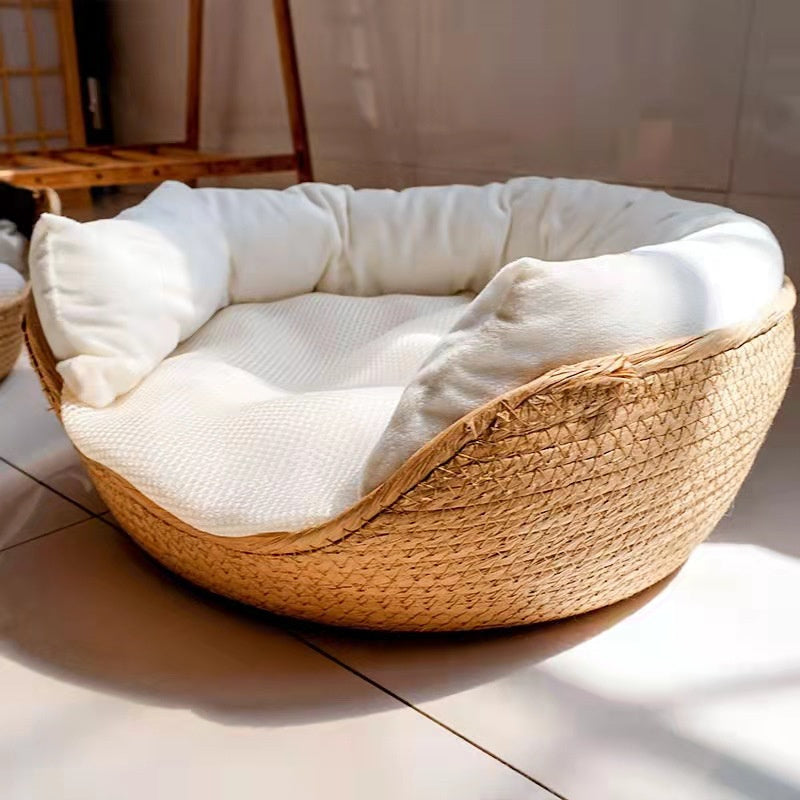 Woven Pet Bed with Cushion Chaiyat Boutique